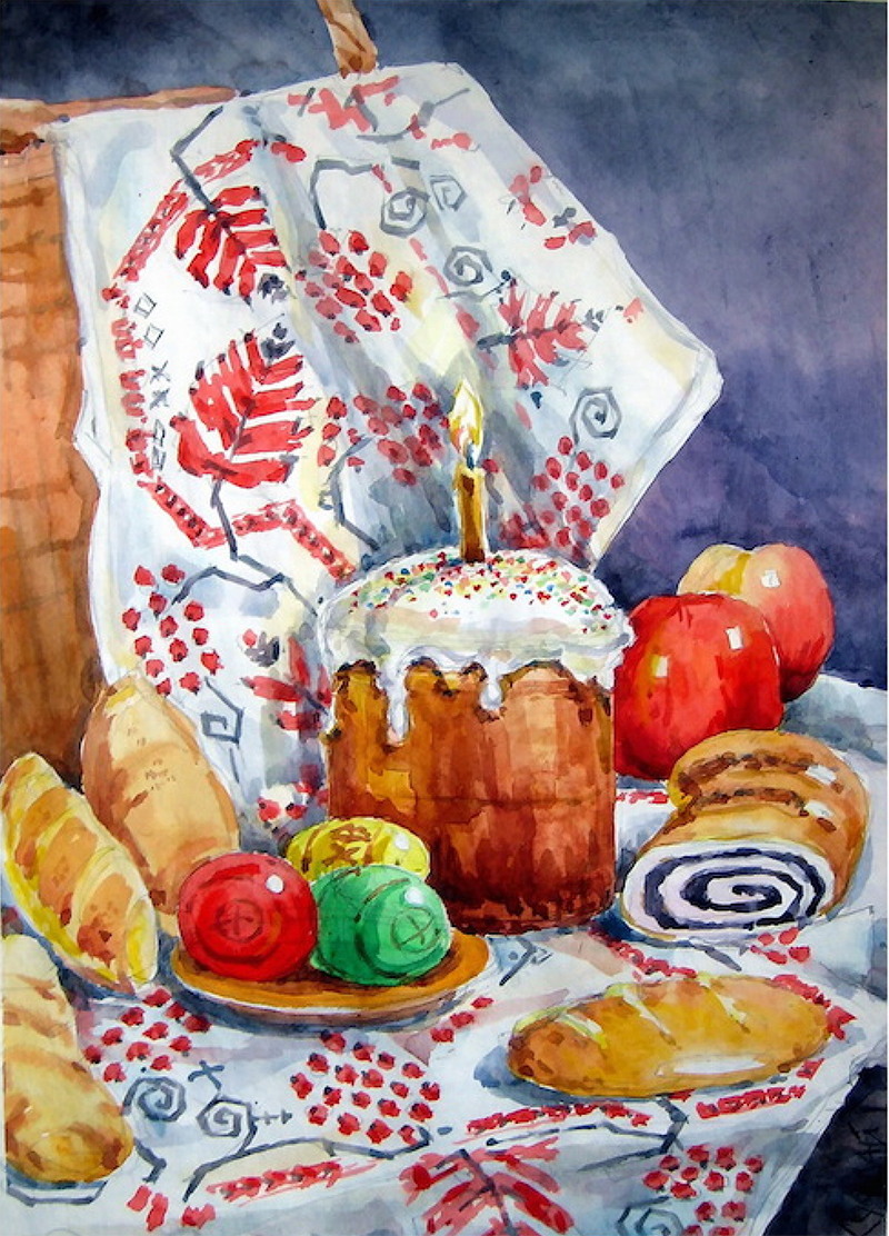 Нарисовать пасхальный стол